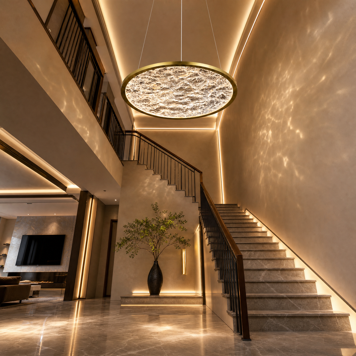 Frozen Crystal Modern Sculptural Pendant Light