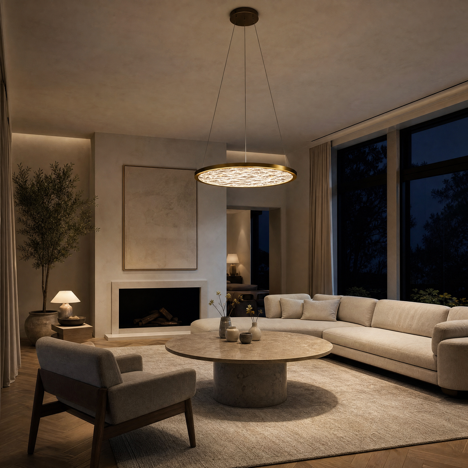 Frozen Crystal Modern Sculptural Pendant Light