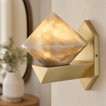 Geo Crystal Diamond Facet Alabaster Wall Sconce