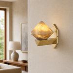 Geo Crystal Diamond Facet Alabaster Wall Sconce