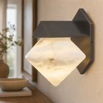 Geo Crystal Diamond Facet Alabaster Wall Sconce