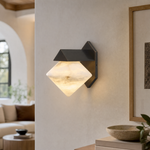 Geo Crystal Diamond Facet Alabaster Wall Sconce