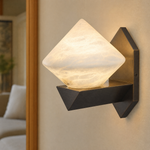 Geo Crystal Diamond Facet Alabaster Wall Sconce