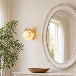 Geo Crystal Orb & Wedge Alabaster Wall Sconce
