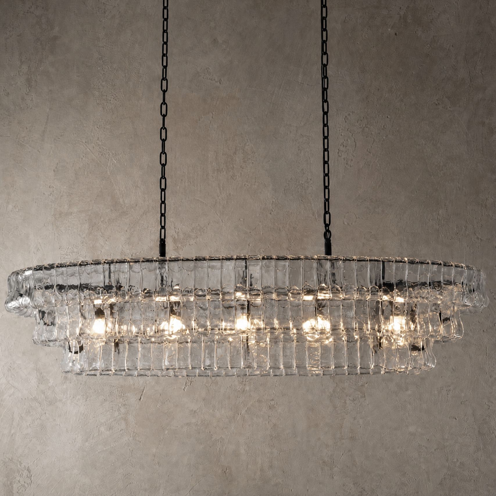 Ghiaccio L304 Hook Plate Crystal Wall Lamp Amber - Black