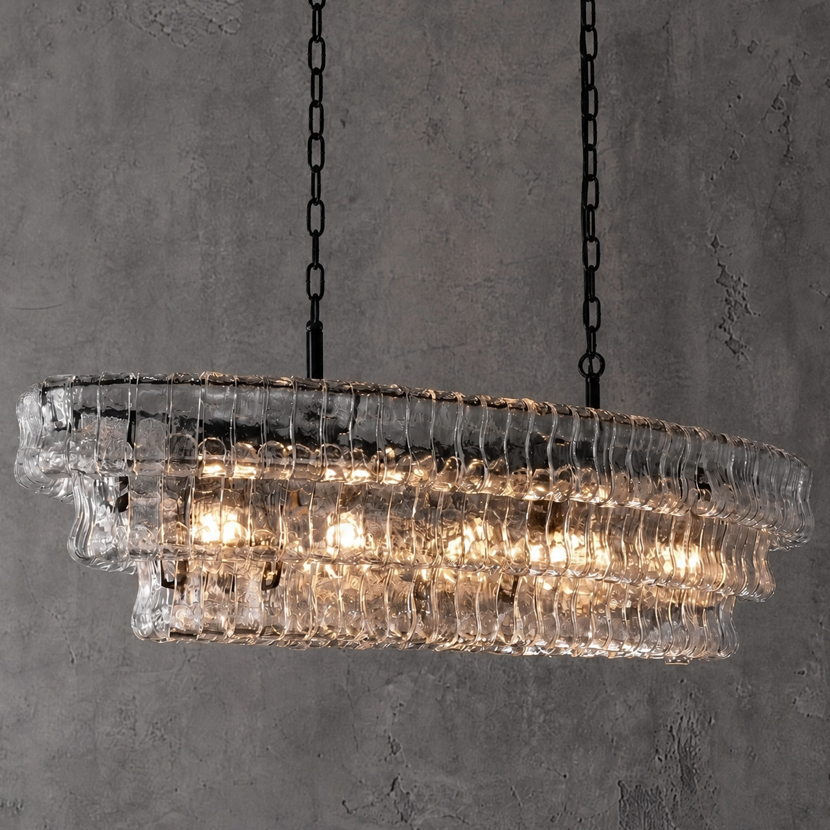 Ghiaccio L304 Hook Plate Crystal Wall Lamp Amber - Black
