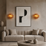 Ghiaccio L304 Hook Plate Crystal Wall Lamp Amber - Copper Color