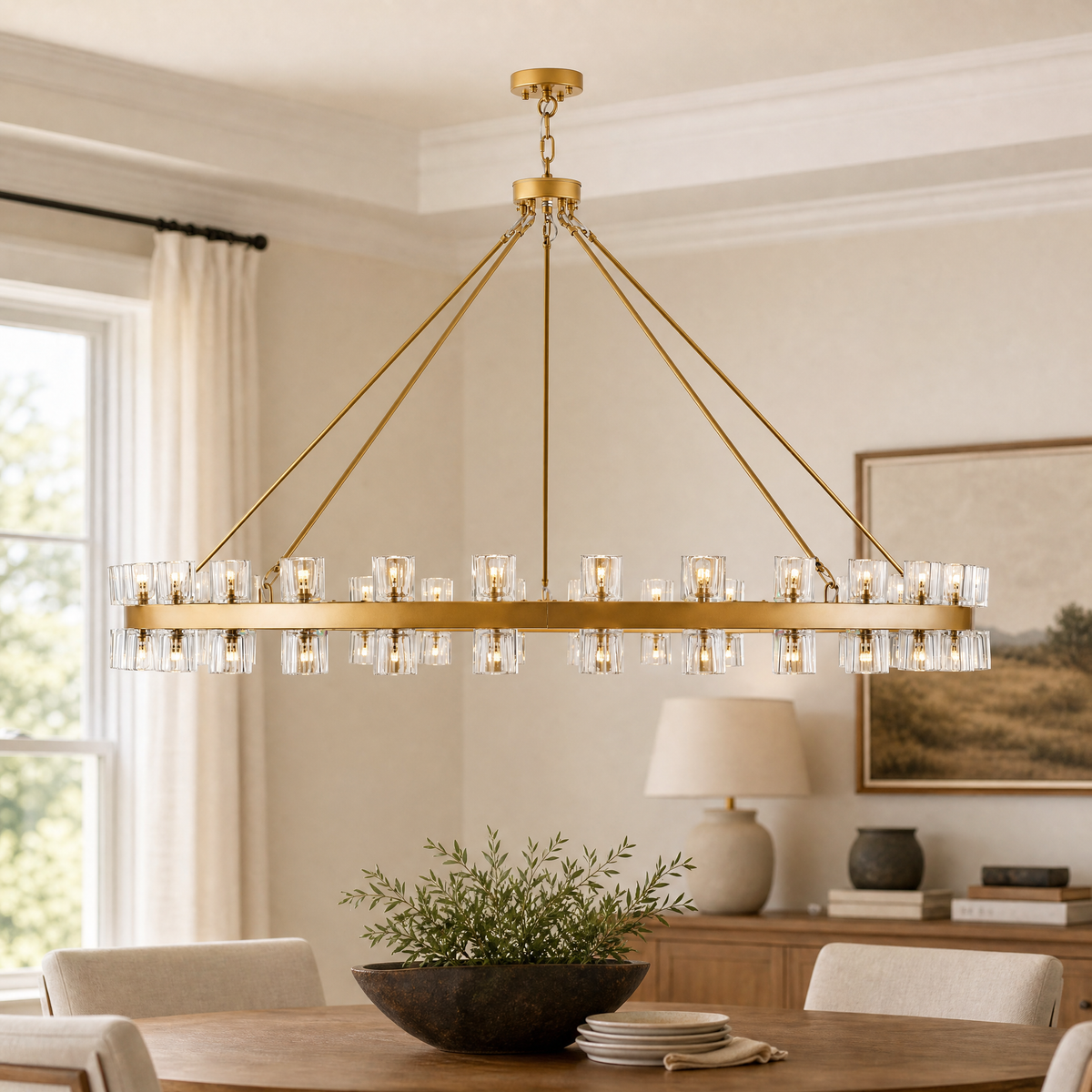 Gideon Modern Crystal Round Chandelier 60"