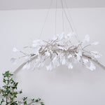 Gingko Chandelier N Luxury Ceramic Leaf Ceiling Light Gold White Nickel Finish