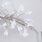 Gingko Chandelier N Luxury Ceramic Leaf Ceiling Light Gold White Nickel Finish