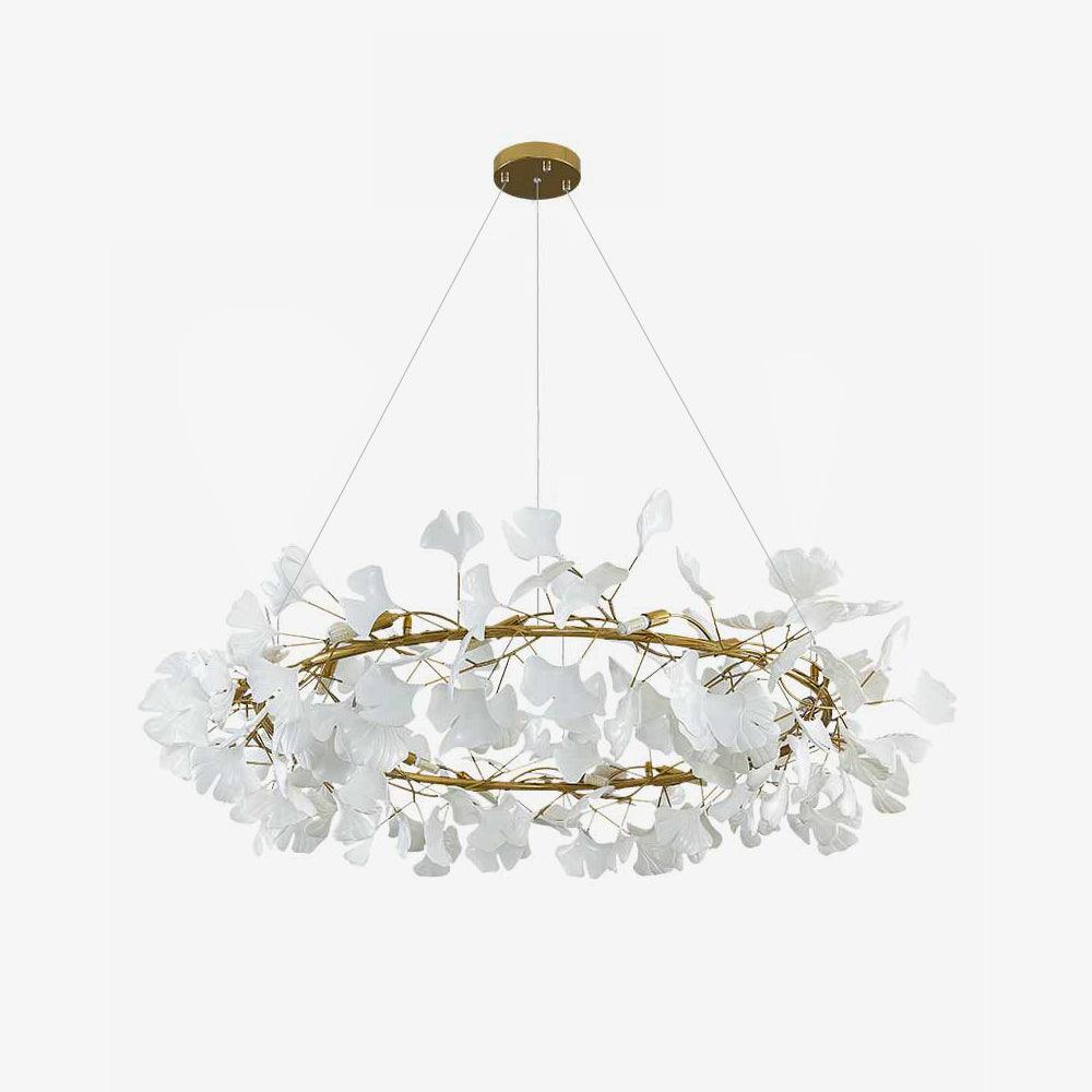 Gingko Chandelier O Luxury Ceramic Leaf Ceiling Light