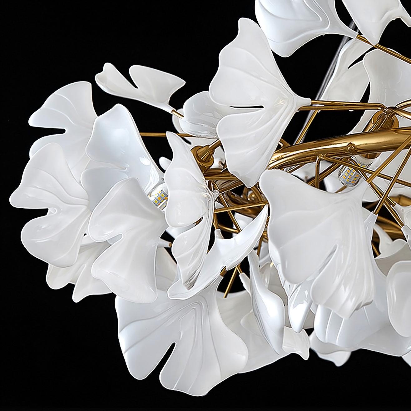 Gingko Chandelier O Luxury Ceramic Leaf Ceiling Light