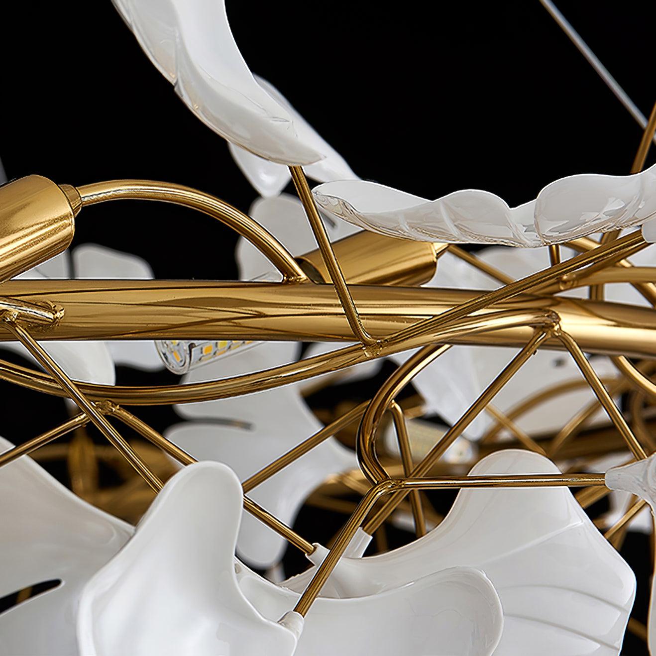 Gingko Chandelier O Luxury Ceramic Leaf Ceiling Light