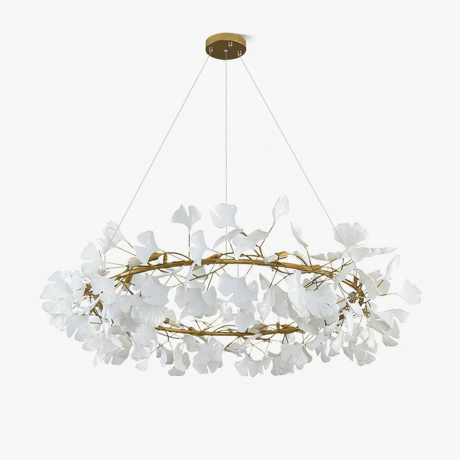 Gingko Chandelier O Luxury Ceramic Leaf Ceiling Light