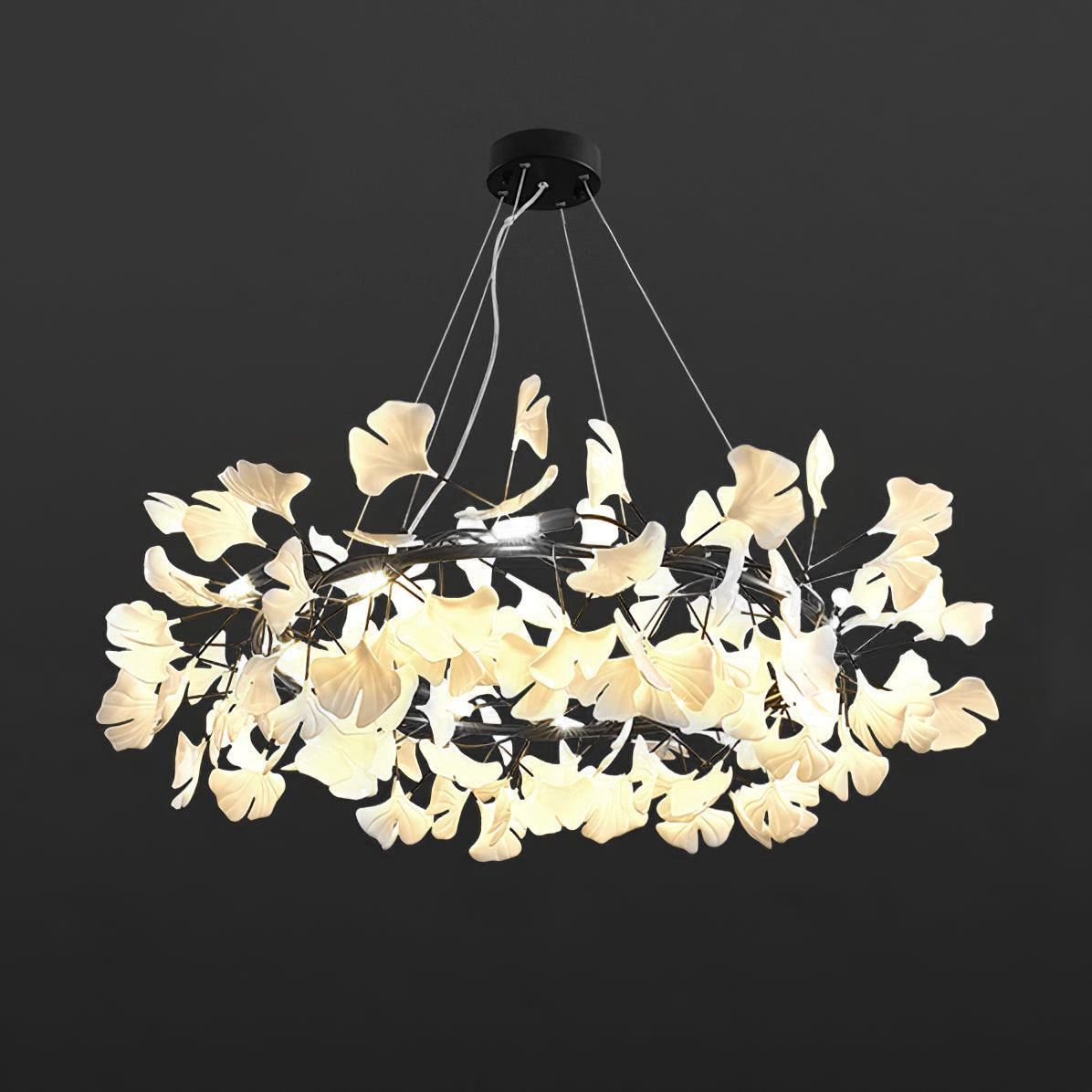 Gingko Chandelier O Luxury Ceramic Leaf Ceiling Light