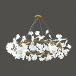 Gingko Chandelier O Luxury Ceramic Leaf Ceiling Light