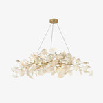 Gingko Chandelier N Luxury Ceramic Leaf Ceiling Light Gold White Nickel Finish