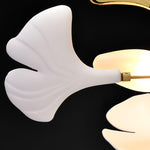 Gingko Chandelier N Luxury Ceramic Leaf Ceiling Light Gold White Nickel Finish