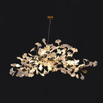 Gingko Chandelier N Luxury Ceramic Leaf Ceiling Light Gold White Nickel Finish