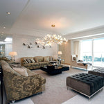 Gingko Chandelier N Luxury Ceramic Leaf Ceiling Light Gold White Nickel Finish