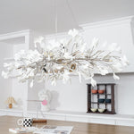 Gingko Chandelier N Luxury Ceramic Leaf Ceiling Light Gold White Nickel Finish