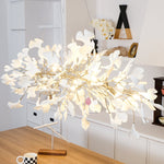 Gingko Chandelier N Luxury Ceramic Leaf Ceiling Light Gold White Nickel Finish