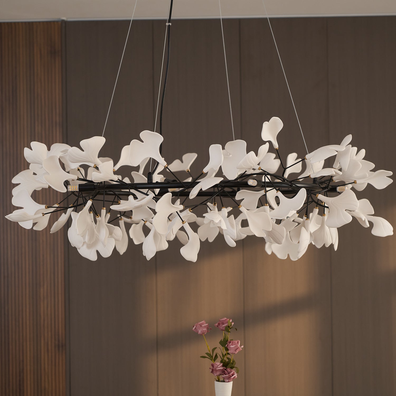 Gingko Chandelier O Luxury Ceramic Leaf Ceiling Light