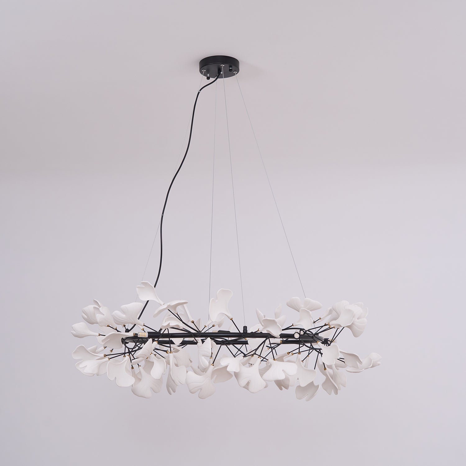 Gingko Chandelier O Luxury Ceramic Leaf Ceiling Light