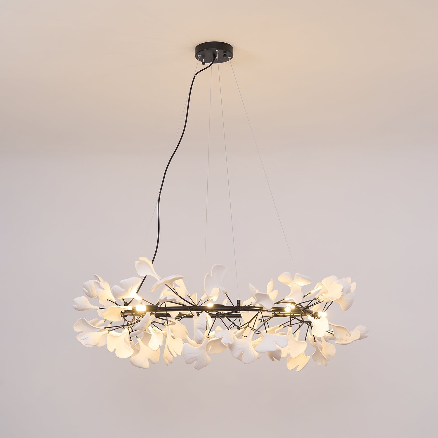 Gingko Chandelier O Luxury Ceramic Leaf Ceiling Light