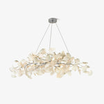 Gingko Chandelier N Luxury Ceramic Leaf Ceiling Light Gold White Nickel Finish