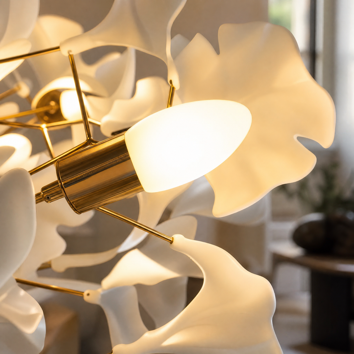 Ginkgo Glamorous White Porcelain Chandelier