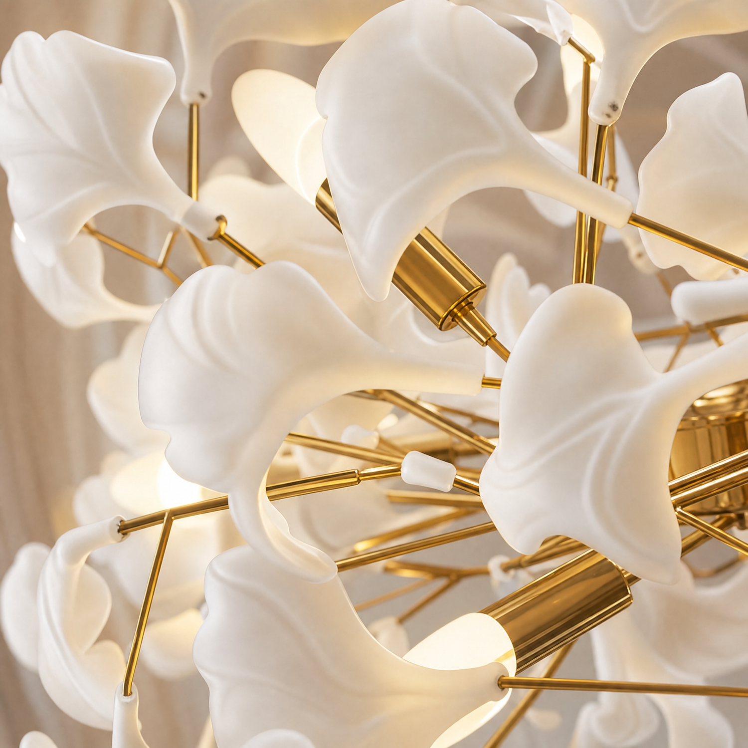 Ginkgo Glamorous White Porcelain Chandelier