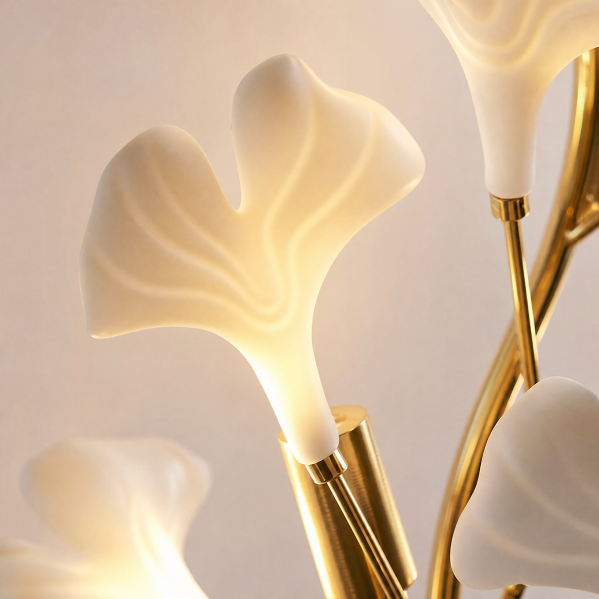 Ginkgo Leaf Ceramic Wall Sconce for Bedroom Hallway Living Room
