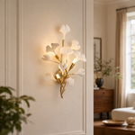 Ginkgo Leaf Ceramic Wall Sconce for Bedroom Hallway Living Room