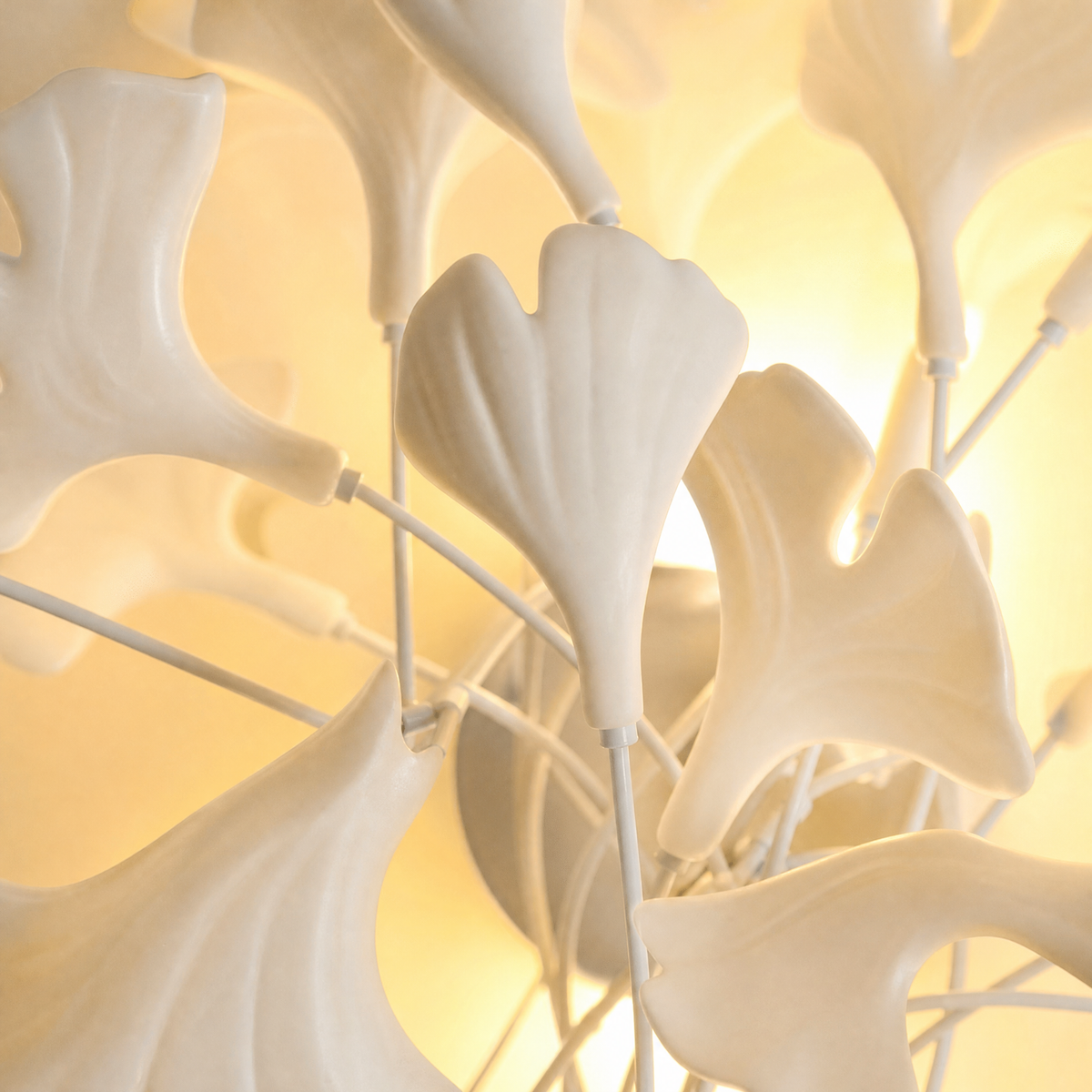 Ginkgo Leaf Ceramic Wall Sconce for Bedroom Hallway Living Room