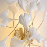 Ginkgo Leaf Ceramic Wall Sconce for Bedroom Hallway Living Room