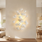 Ginkgo Leaf Ceramic Wall Sconce for Bedroom Hallway Living Room