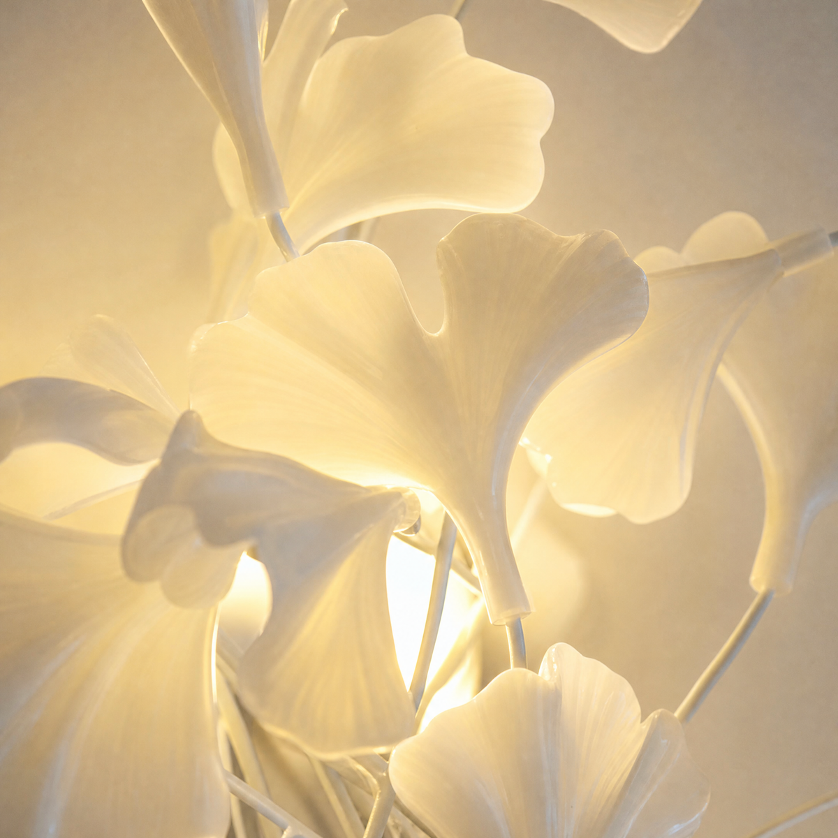 Ginkgo Leaf Ceramic Wall Sconce for Bedroom Hallway Living Room