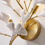 Ginkgo Leaf Ceramic Wall Sconce for Bedroom Hallway Living Room