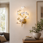 Ginkgo Leaf Ceramic Wall Sconce for Bedroom Hallway Living Room