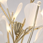 Ginkgo Leaf Floor Lamp with Ceramic Leaves and Gold Branch Stem