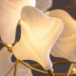 Ginkgo Leaf Linear Chandelier with Mixed Ceramic Leaves for Dining Room Kitchen Island