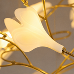 Ginkgo Leaf Linear Chandelier with Mixed Ceramic Leaves for Dining Room Kitchen Island