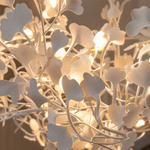 Ginkgo Swirl Ceramic Leaf Chandelier for Foyer Staircase High Ceilings
