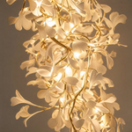Ginkgo Swirl Ceramic Leaf Chandelier for Foyer Staircase High Ceilings