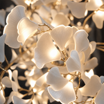 Ginkgo Swirl Ceramic Leaf Chandelier for Foyer Staircase High Ceilings