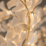 Ginkgo Swirl Ceramic Leaf Chandelier for Foyer Staircase High Ceilings