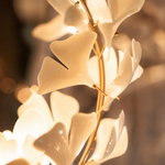Ginkgo Swirl Ceramic Leaf Chandelier for Foyer Staircase High Ceilings