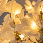 Ginkgo Swirl Ceramic Leaf Chandelier for Foyer Staircase High Ceilings