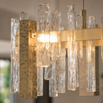 Glacier Textured Glass Linear Chandelier